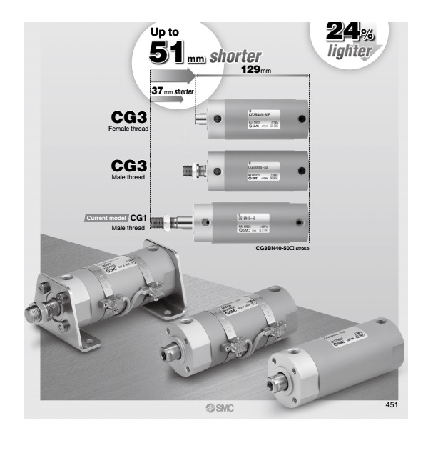 XI LANH KHÍ TIÊU CHUẨN CG3/ CDG3 ( KIỂU TRÒN)