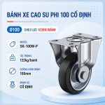 Bánh Xe Cao Su Phi 100 (10cm) Cố Định Ko Khóa, Tải Trọng 122kg/bánh, SK-100W-P