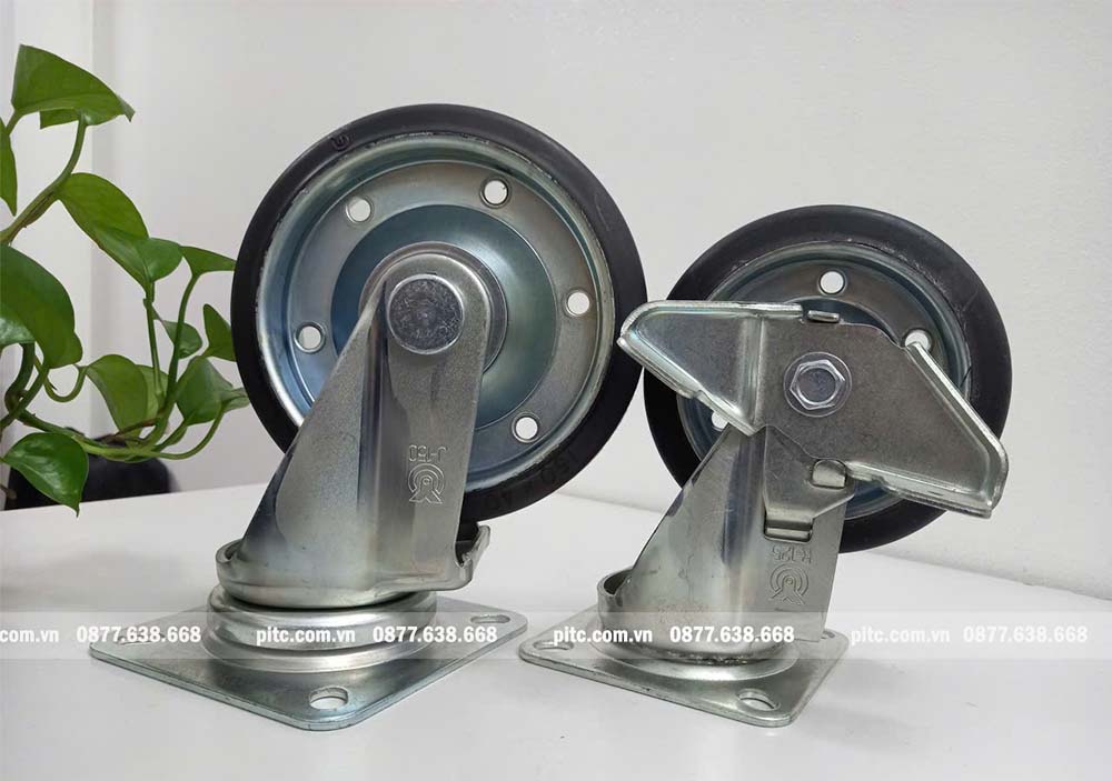 Bánh xe đẩy cao su chịu lực đường kính 150mm và 120mm