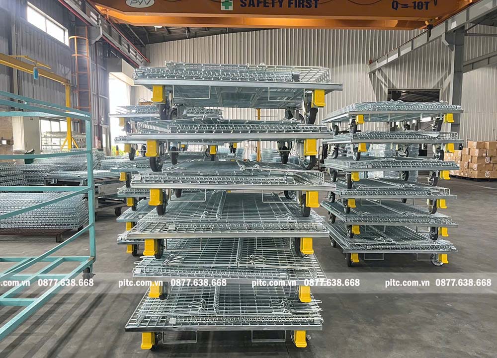 Hình ảnh thực tế Lồng thép gấp gọn