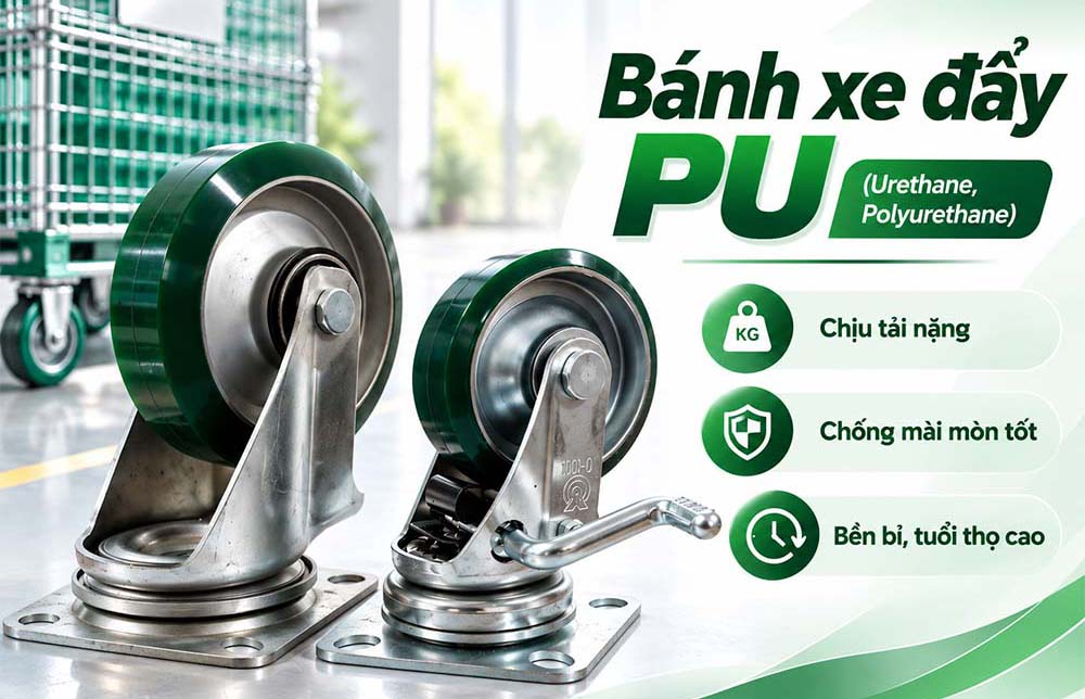 bánh xe đẩy PU